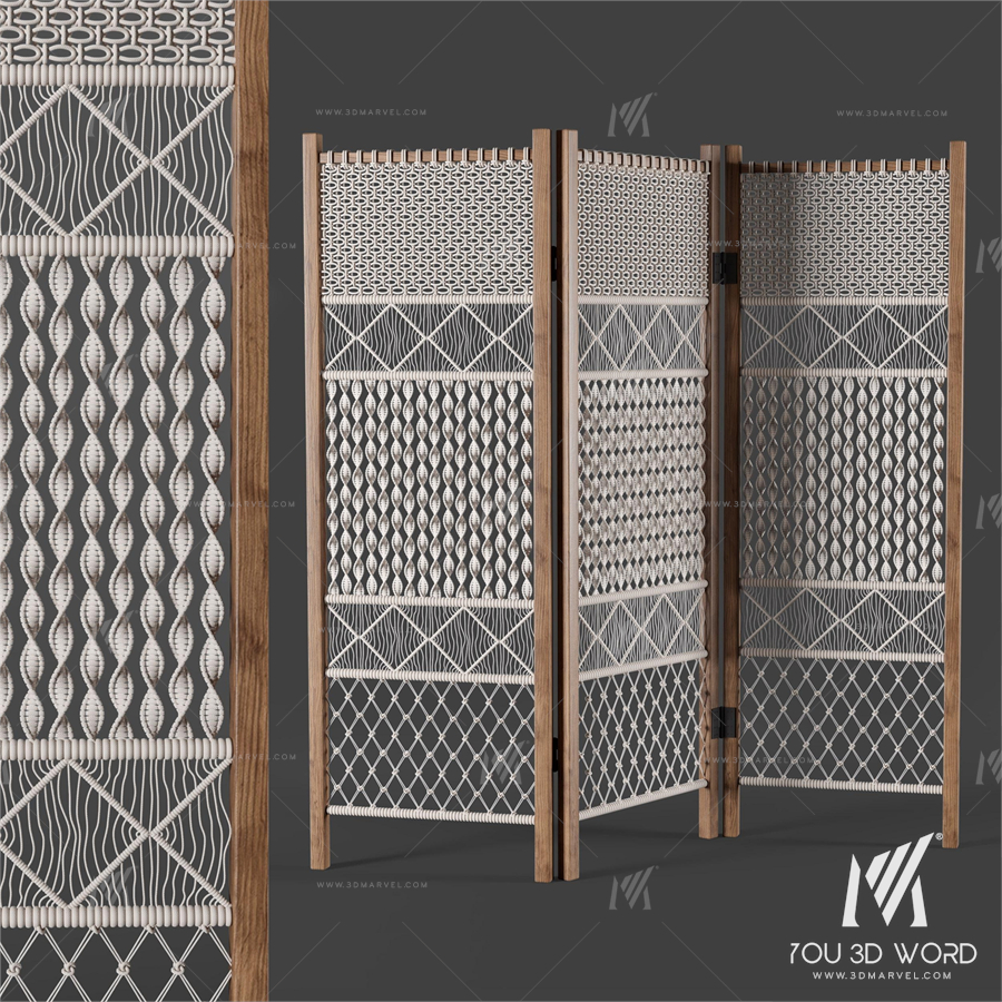 Macrame room divider
